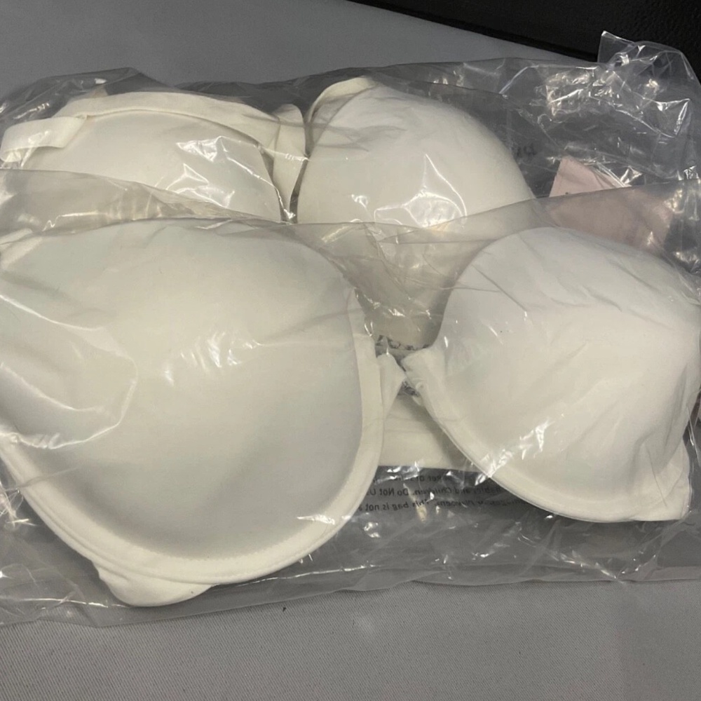 Auden Women's Ace Lightly Lined Demi Racerback Bra, White 32D TWO (2) PACK